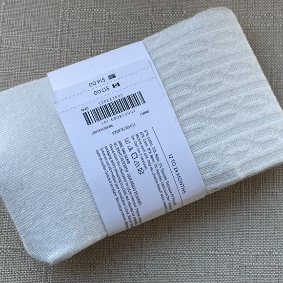 Janie and Jack Ivory Cream Cable Tights Holidays Girl New NWT - Picture 3 of 7